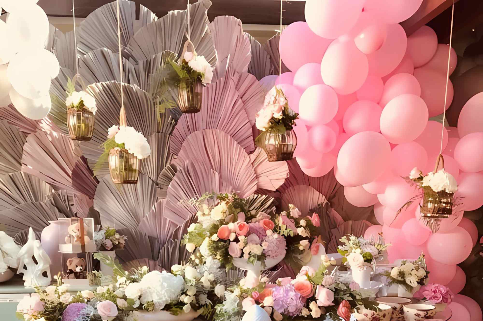 preserved flowers - pink - decor for an event